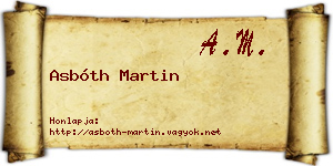 Asbóth Martin névjegykártya
